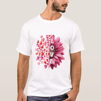 Halve harten bloeien half liefde t-shirt