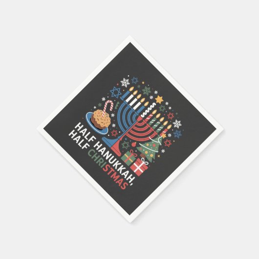 Halve Kerst Halve Chanoeka Christmukkah Grappig Servet (Hoek)