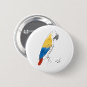 halve kleurpapegaai ronde button 5,7 cm (Voorkant /achterkant)