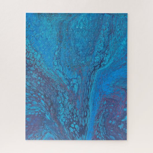 Halve Liefde 2 Abstract Koel Ijsblauw Puzzel (Verticaal)