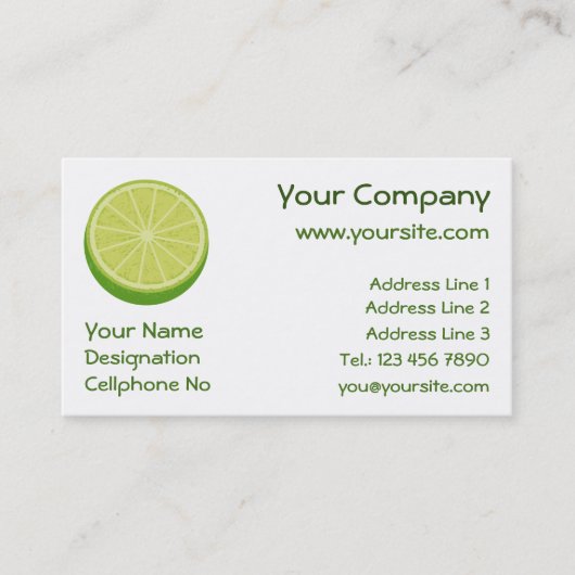 Halve Limoen Visitekaartje (Voorkant)
