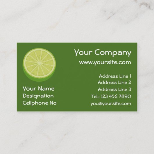 Halve Limoen Visitekaartje (Voorkant)
