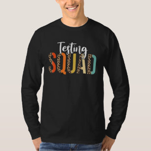 Halve luipaard testend vierkant Motivatie testbank T-shirt