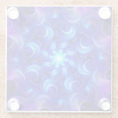 Halve Maan Blauwe Fractals Glazen Onderzetter (Achterkant)