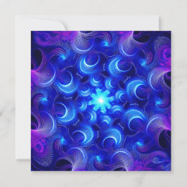Halve Maan Blauwe Fractals Kaart