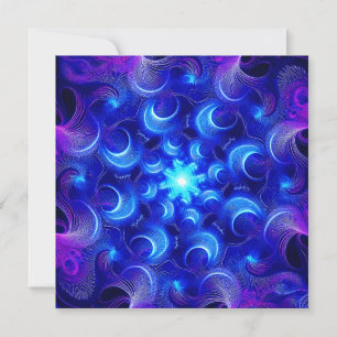 Halve Maan Blauwe Fractals Kaart