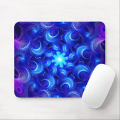 Halve Maan Blauwe Fractals Muismat (Met muis)