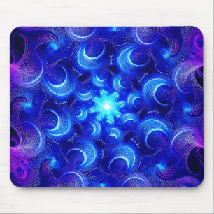 Halve Maan Blauwe Fractals Muismat