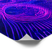 Halve Maan Blauwe Fractals Poster (Hoek)