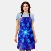 Halve Maan Blauwe Fractals Schort (Gedragen)