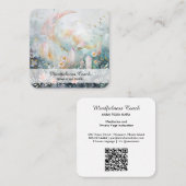 *~* Halve Maan Bloemen Etherische QR AP70 Kristal Vierkante Visitekaartje (Voorkant / Achterkant)