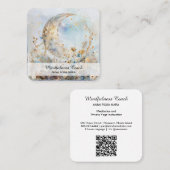 *~* Halve Maan Bloemen QR Floral AP70 Etherisch Vierkante Visitekaartje (Voorkant / Achterkant)