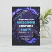 Halve maan bos heks griezelig Halloween Kaart (Staand voorkant)