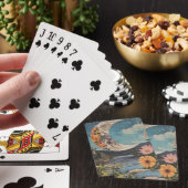 Halve maan boven sereen landschap pokerkaarten (Insitu)
