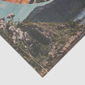 Halve maan boven sereen landschap tissuepapier (Detail)