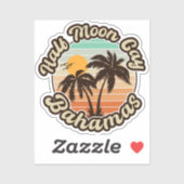 Halve Maan Cay Bahama's  Familie Vakantie jaren 60 Sticker (Vel)