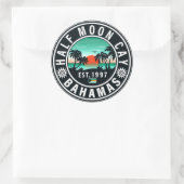 Halve Maan Cay Bahamas Retro Sunset Souvenirs 60s Ronde Sticker (Tas)
