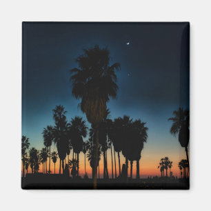 Halve maan en één ster op zonsondergang magneet