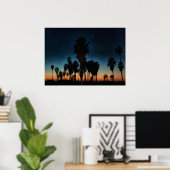 Halve maan en één ster op zonsondergang poster (Thuiskantoor)