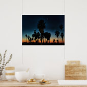 Halve maan en één ster op zonsondergang poster (Keuken)