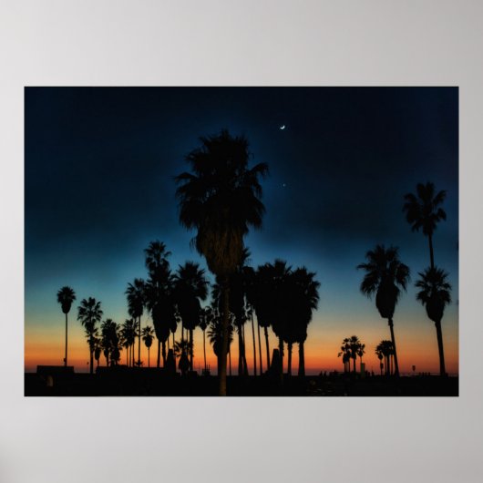 Halve maan en één ster op zonsondergang poster (Voorkant)