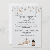 Halve maan en sterren iftar uitnodiging voor werkn (Voorkant)