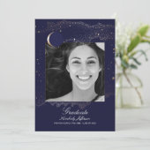 Halve Maan en Sterrennacht Foto Afstuderen Kaart (Staand voorkant)