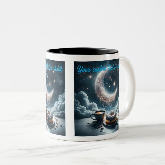 Halve maan en twinkelende sterren koffie mok (Voorkant rechts)