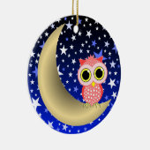 halve maan en uil keramisch ornament (Rechts)