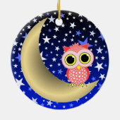halve maan en uil keramisch ornament (Achterkant)