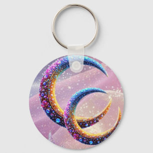 Halve Maan Fantasie Kunst gepersonaliseerde sleu Sleutelhanger