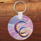 Halve Maan Fantasie Kunst | gepersonaliseerde sleu Sleutelhanger (Achterkant)