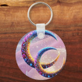 Halve Maan Fantasie Kunst | gepersonaliseerde sleu Sleutelhanger (Voorkant)