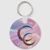 Halve Maan Fantasie Kunst | gepersonaliseerde sleu Sleutelhanger (Achterkant)