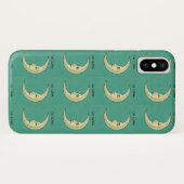 halve maan geel blauwgroen long Case-Mate iPhone case (Achterkant (horizontaal))