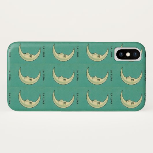 halve maan geel blauwgroen long Case-Mate iPhone case (Achterkant (horizontaal))
