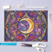 Halve Maan Glas in lood Decoupage Papier (Craft)