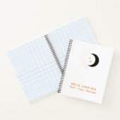 ** Halve Maan Gouden Maan Beams Twinkle Stars Notitieboek (Binnen)