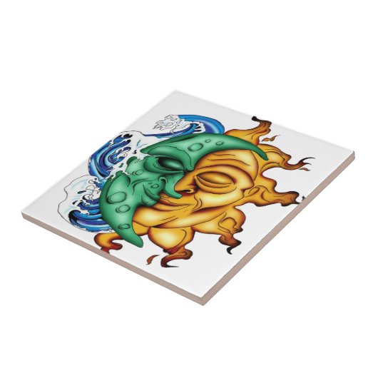 Halve maan halve zon tegeltje (Zijkant)