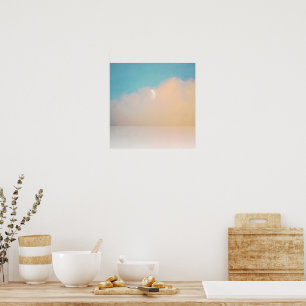 Halve Maan in Baai van Water Koraal en Aqua Poster