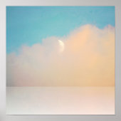 Halve Maan in Baai van Water Koraal en Aqua Poster (Voorkant)