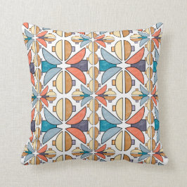 Halve maan in koraal en Blauwgroen Kussen