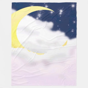 Halve Maan in Zachte Wolken Vliesdeken Fleece Deken