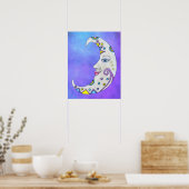 Halve maan met  afbraak Paars Poster (Keuken)