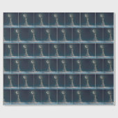 Halve maan met een kerstster cadeaupapier (Vlak)