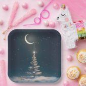 Halve maan met een kerstster papieren bordje (Feest)