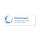 Halve Maan met Witte Bloemen Adres Zelfinktende Stempel (Design)