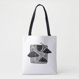 Halve maan nachtelijke wolken met handtekeningen i tote bag