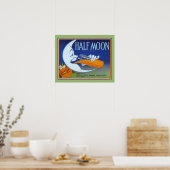 Halve maan Oranje etiket met 1940 Poster (Keuken)