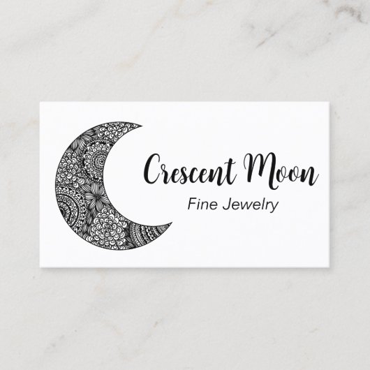 Halve Maan Sieraden Maker Visitekaartje (Voorkant)